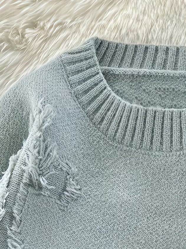 Pull en maille effet déchiré tendance