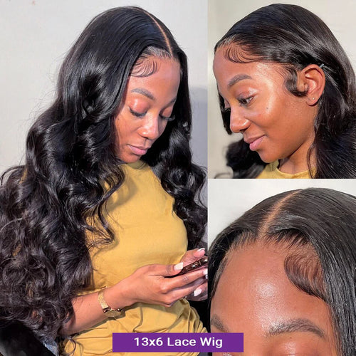 13X4 13X6 Hd Lace Frontal Wig 250 Density 100% Human Hair Wigs 30 40 Inch Body Wave Lace Front Wig Pre Plucked Transparent