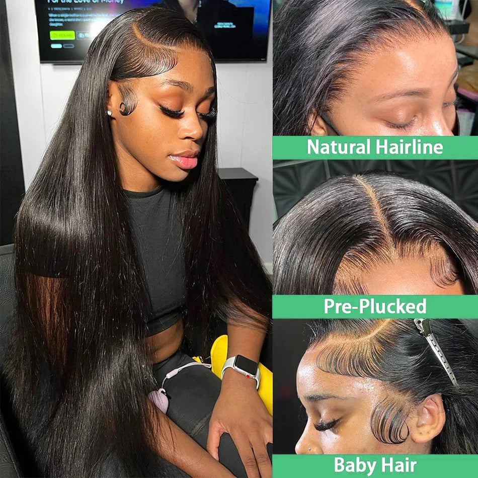 100% Vietnamese Bone Straight 13x4 Lace Front Wigs Human Hair Natural Black 13x6 Hd Lace Frontal Wig Glueless Wigs Human Hair